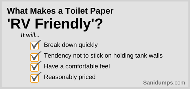 rv friendly toilet paper requirments